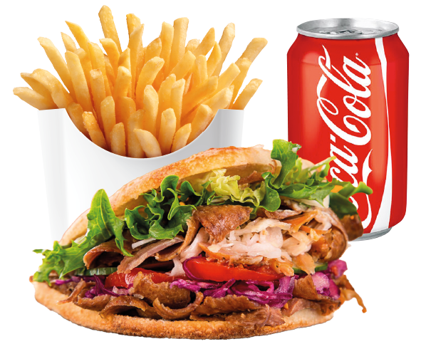 Menú 1 Kebab normal + Refresco + Patatas